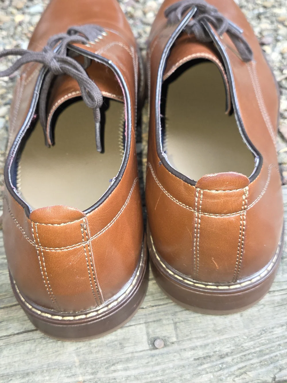 George Tan  Man Made Leather Derby Shoes with Dark Brown Laces